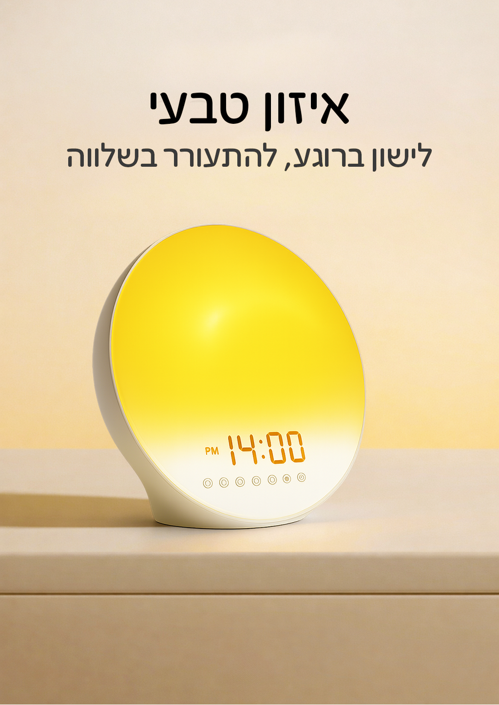 שעון השכמה טבעית, שמעיר בהדרגה דרך אור וצלילים נעימים