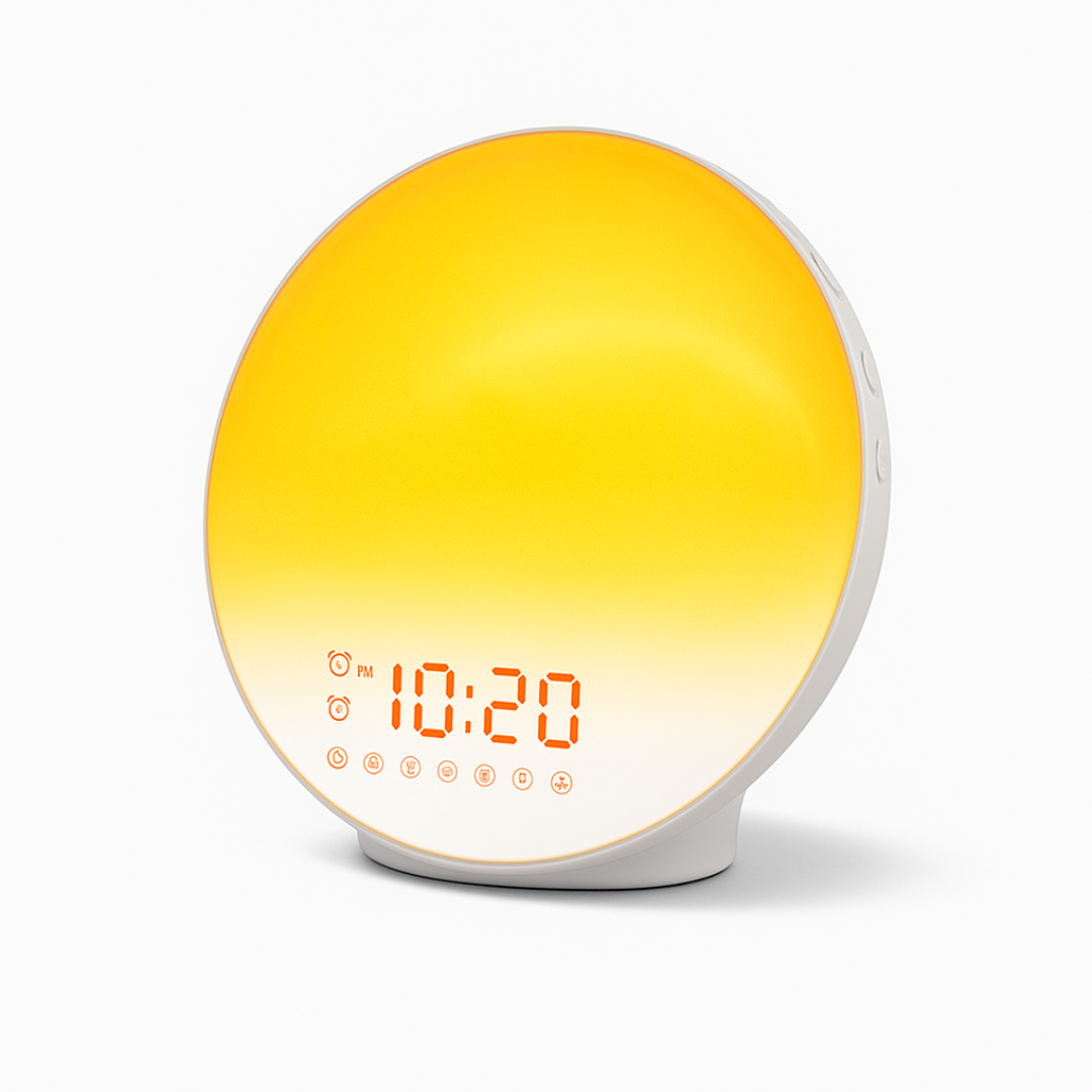 שעון שמעיר ומרדים בהדרגה דרך תאורה וצלילים נעימים