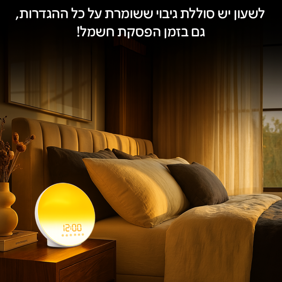 שעון הזריחה - להתעורר ברוגע, לקום בשלווה